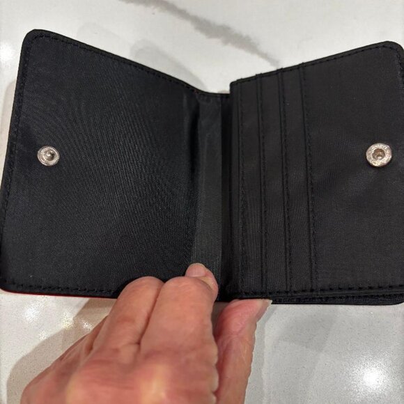 Vegan Leather Tri Fold ID Wallet Solid Color Pick 1- Red, Black, White or Camel - Picture 4 of 4